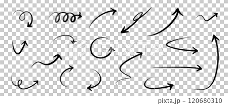 手書きのかわいい矢印のセット 120680310