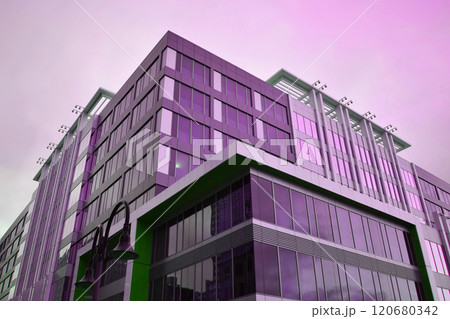 Colorful glass skyscrapers, building facades, minimalistic cityscape, modern architecture Colorful glass skyscrapers, building facades, minimalistic cityscape, modern architecture 120680342