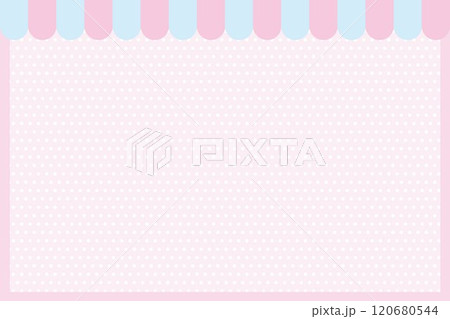 ファンシーなマルシェ風フレームイラスト 120680544