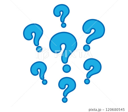 クエスチョンマーク、青いはてなマークイラスト 120680545