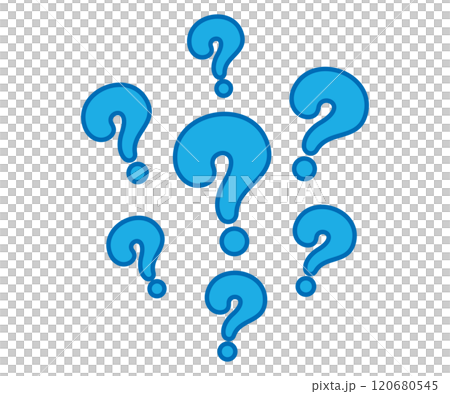 クエスチョンマーク、青いはてなマークイラスト 120680545
