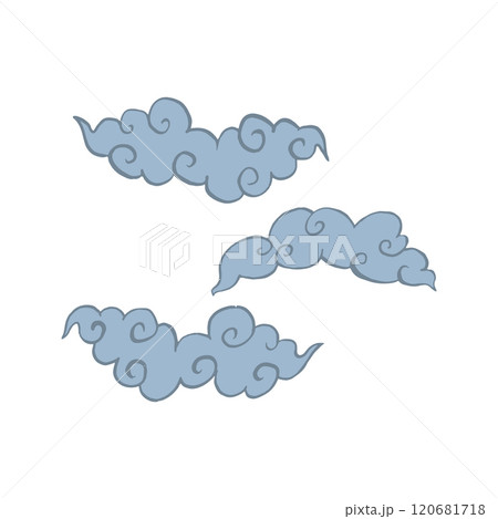 Hand drawn inky sketch style clouds Hand drawn inky sketch style clouds 120681718