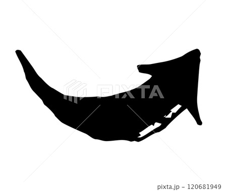 Ink arrow symbol hand painted with brush 120681949