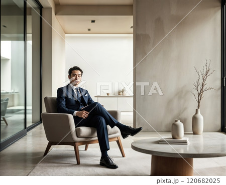 Businessman in office interior. 120682025