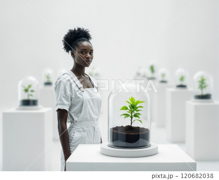 Young woman with a tree. Young woman with a tree. 120682038