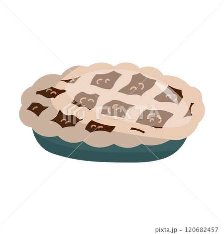 Pie Delicious Vector Illustration on White Background 120682457