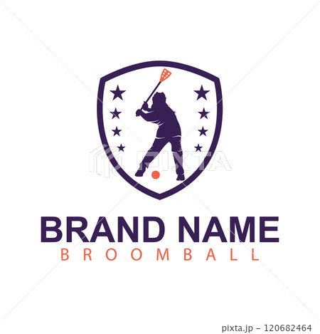 broom ball sports logo design 120682464