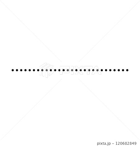 Tracing line dotted horizontal element for kids worksheet, dotted line for writing, drawing and motor skills development illustration 120682849
