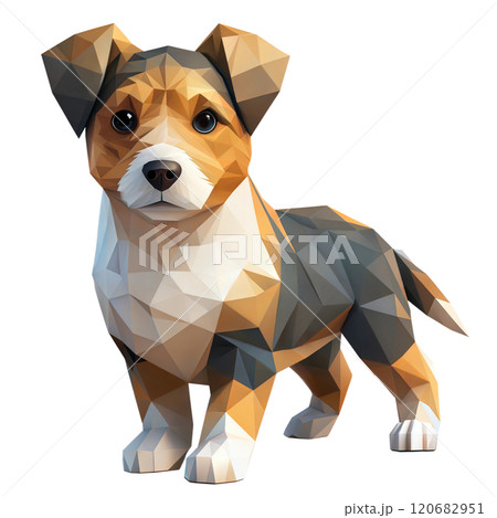 Low Poly Dog Illustration 120682951
