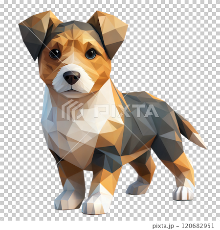 Low Poly Dog Illustration 120682951