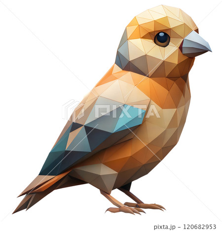 Low Poly Bird on White Background 120682953