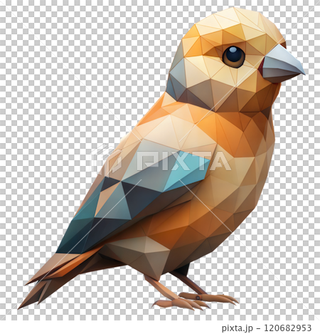 Low Poly Bird on White Background 120682953