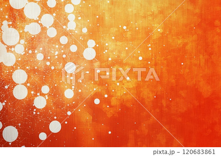 Abstract Orange Background with White Dots 120683861