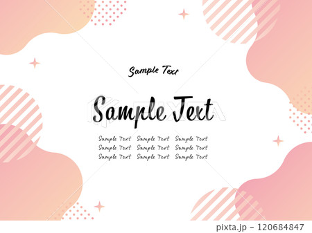 抽象的　フレーム 　ピンク　シンプル　シェイプと水玉とキラキラ	 120684847