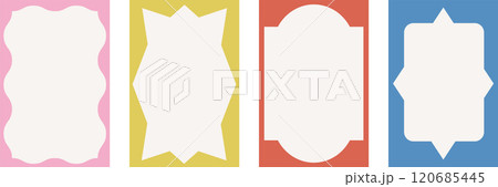 Minimalist frames collection. Vertical cards, frames, posters, flyers, background. Pastel color 120685445