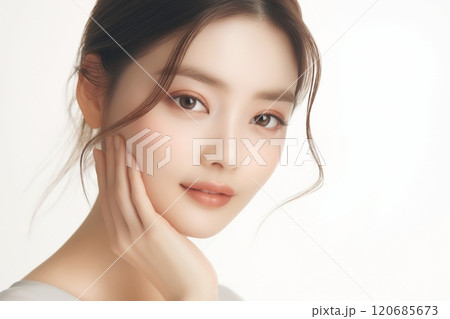 美肌の女性・スキンケア・アンチエイジング「AI生成画像」 120685673