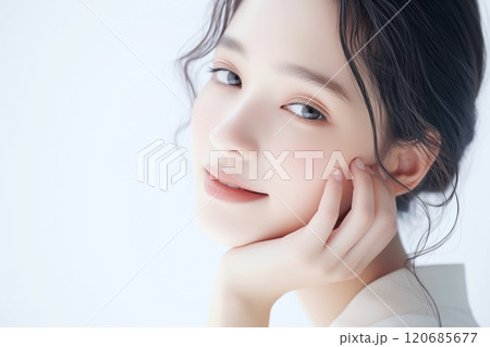 美肌の女性・スキンケア・アンチエイジング「AI生成画像」 120685677