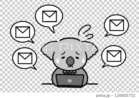 Koala businessman busy with inquiries 120685732