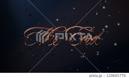 Text The End in gold. Abstract 3D illustration.のイラスト素材 [120685770] - PIXTA
