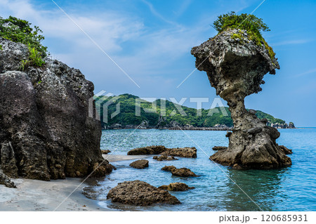 りんご岩（傘岩）柿泊海岸　ながさきサンセットロード　【長崎市】 120685931