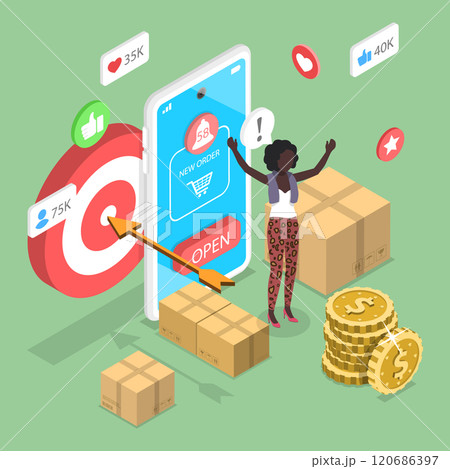 3D Isometric Flat Vector Illustration of SME Startup, Small Business Online 3D Isometric Flat Vector Illustration of SME Startup, Small Business Online 120686397