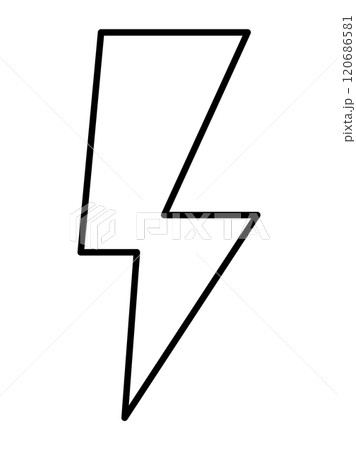 雷マークの線画アイコン_線幅編集可能 雷マークの線画アイコン_線幅編集可能 120686581