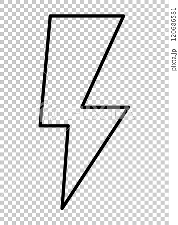 雷マークの線画アイコン_線幅編集可能 雷マークの線画アイコン_線幅編集可能 120686581