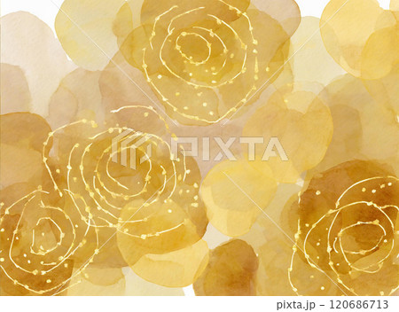 茶色の水彩キラキラ抽象背景 120686713