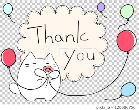 Thank you ねこのイラスト素材 [120686750] - PIXTA