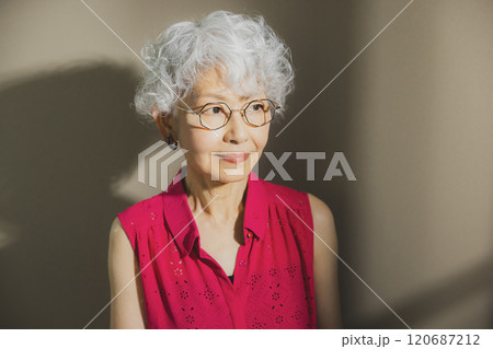シルバーヘアの女性 120687212