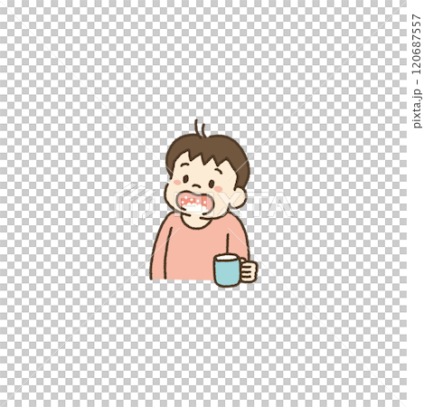 兒童漱口預防感冒的插圖 120687557