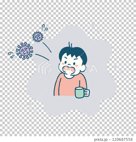 兒童漱口病毒感冒預防插畫 120687558