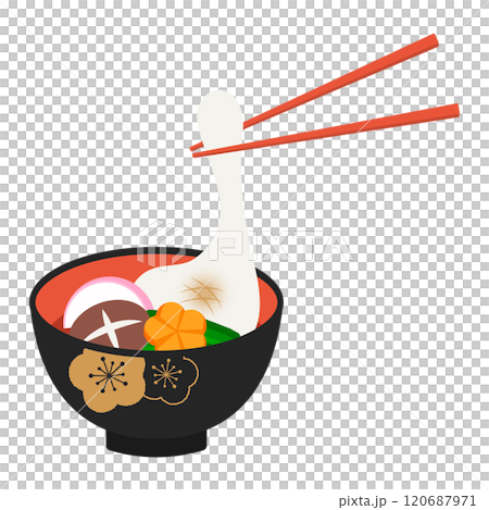 おいしそうなお雑煮のイラスト おいしそうなお雑煮のイラスト 120687971