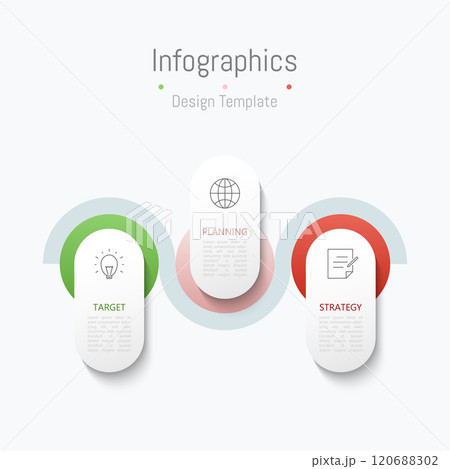Infographic 3 options design elements for your business data. Vector Illustration. 120688302