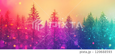 Colorful winter forest during the Christmas season 120688593