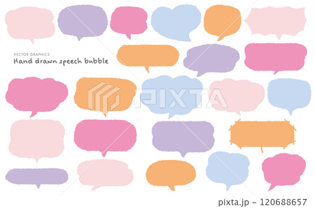 可愛い手描きのふきだしイラスト 120688657