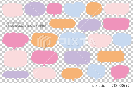 可愛い手描きのふきだしイラスト 120688657