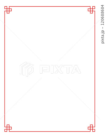 中華風フレーム、背景素材、縦向き 120688684