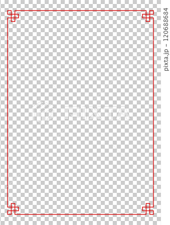 中華風フレーム、背景素材、縦向き 120688684