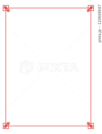 中華風フレーム、背景素材、縦向き 120688687