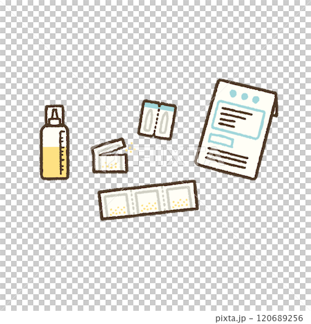 Medicine handwritten illustration icon set 120689256