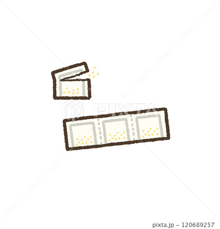 薬　粉　手書き　シンプル　イラスト 120689257