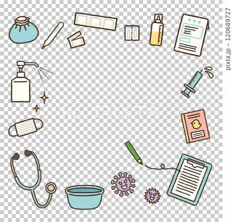 Illness Pediatrics Illustration Handwritten Icon Frame 120689727