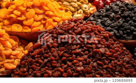 《AI画像》様々なドライフルーツ 120689893