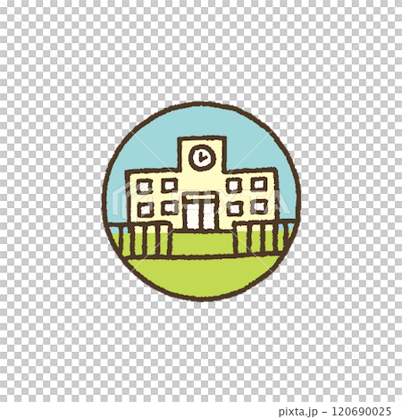 学校　アイコン　手書き　シンプル　イラスト 120690025