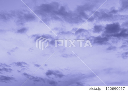 Very Peri sky and clouds. Monochrome background 2022 color of the year. 120690067