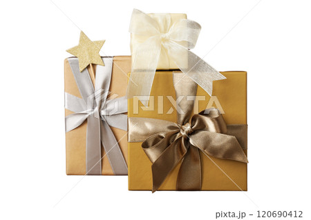 PNG, Mystery box, golden square boxes isolated on white background. PNG, Mystery box, golden square boxes isolated on white background. 120690412