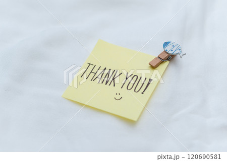 Thank you note for business appreciation office environment digital content casual viewpoint gratitude concept for professionals 120690581