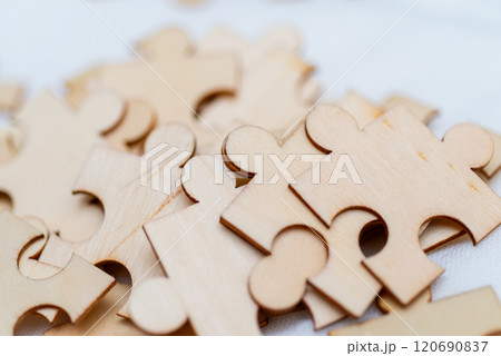 Business strategy puzzle solving session office space collaboration workshop professional environment team perspective problem-solving concept Business strategy puzzle solving session office space collaboration workshop professional environment team perspective problem-solving concept 120690837