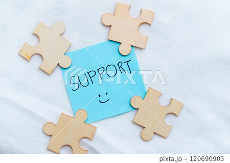 Support strategies for business growth office environment visual content collaborative mindset empowering concepts 120690903